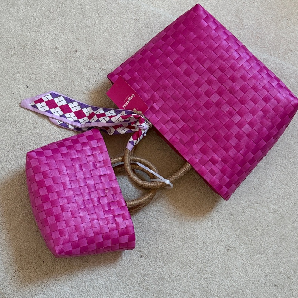 Wolven Pink Tote Set with Scarf